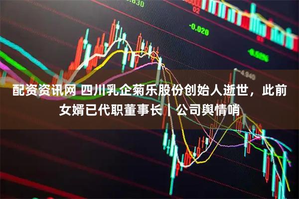 配资资讯网 四川乳企菊乐股份创始人逝世，此前女婿已代职董事长｜公司舆情哨