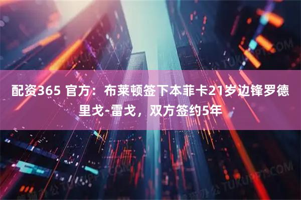 配资365 官方:布莱顿签下本菲卡21岁边锋罗德里戈-雷戈,双方签约5年